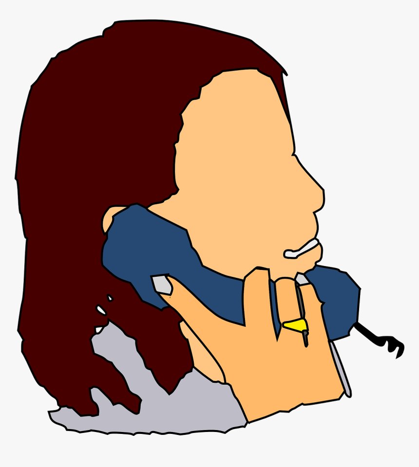 Free Cartoon Pictures Of - Mom On The Phone Clipart, HD Png Download, Free Download