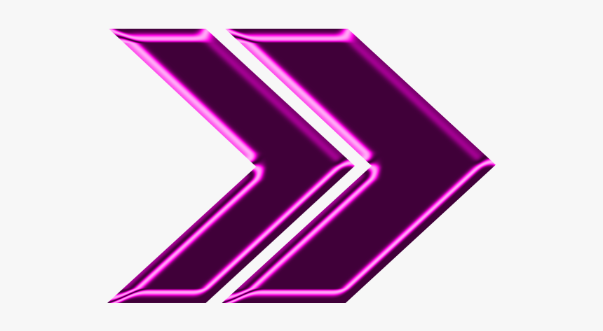 Double Arrow Magenta Neon Right - Right Purple Arrow Png, Transparent Png, Free Download