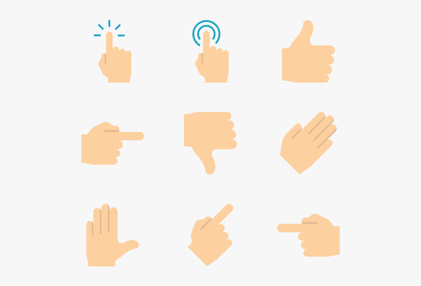 Icons Free Vector Hands - Finger Flat Icon, HD Png Download, Free Download