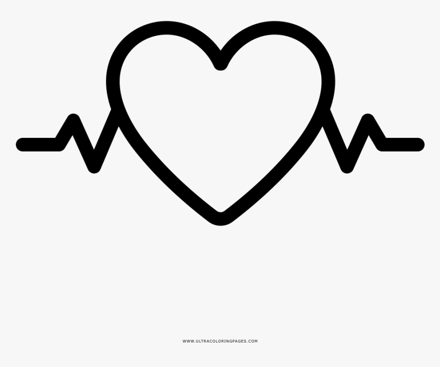 Heartbeat Coloring Page - Heart, HD Png Download, Free Download