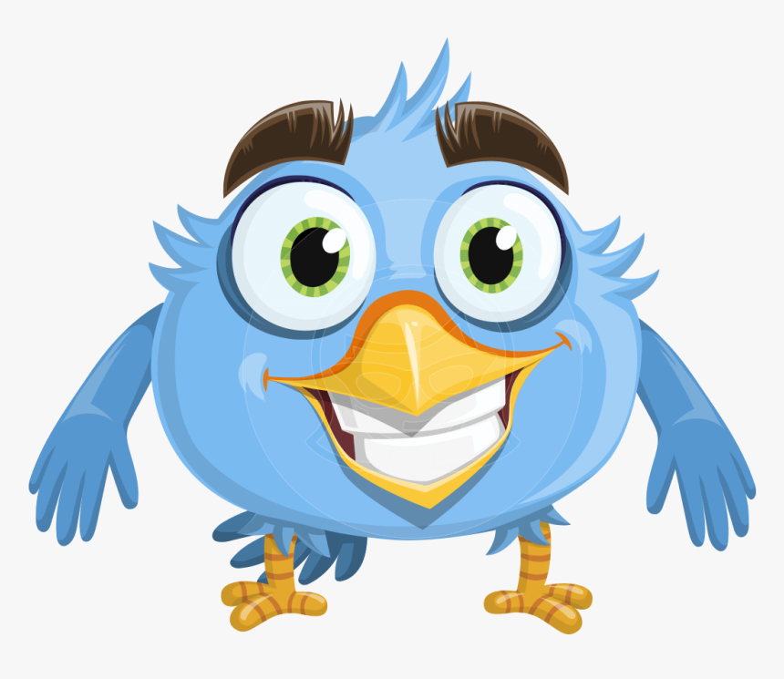 Cartoon Bird Clip Art Eyebrows Transprent Png - Cartoon Blue Bird Shocked, Transparent Png, Free Download