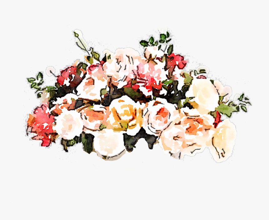 Watercolor Roses Png Watercolor Flowers Png Peach Floral Water Color Flower Transparent Background Png Download Kindpng