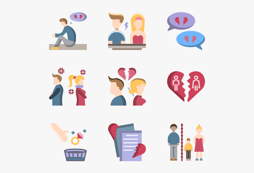 Love Wrecked - Flat Icon Divorce, HD Png Download, Free Download