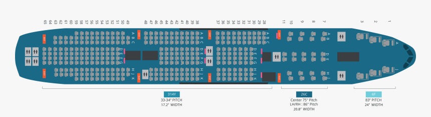 Korean Air 747 Interior, HD Png Download, Free Download