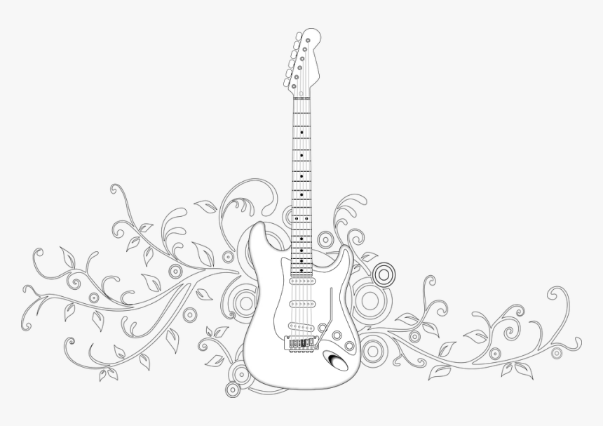 Music, Guitar, Fender, Electric, Performance, Women"s - Drawing, HD Png Download, Free Download