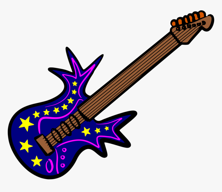 String Instrument,guitar Accessory,plucked String Instruments - Drawing Of Guitar With Colour, HD Png Download, Free Download