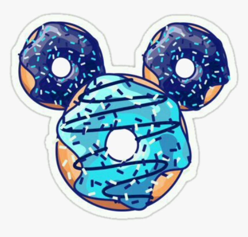 Mickey Disney Food Yummy Sweet Stickers Sticker Tumblr - Mickey Mouse Donut Stickers, HD Png Download, Free Download
