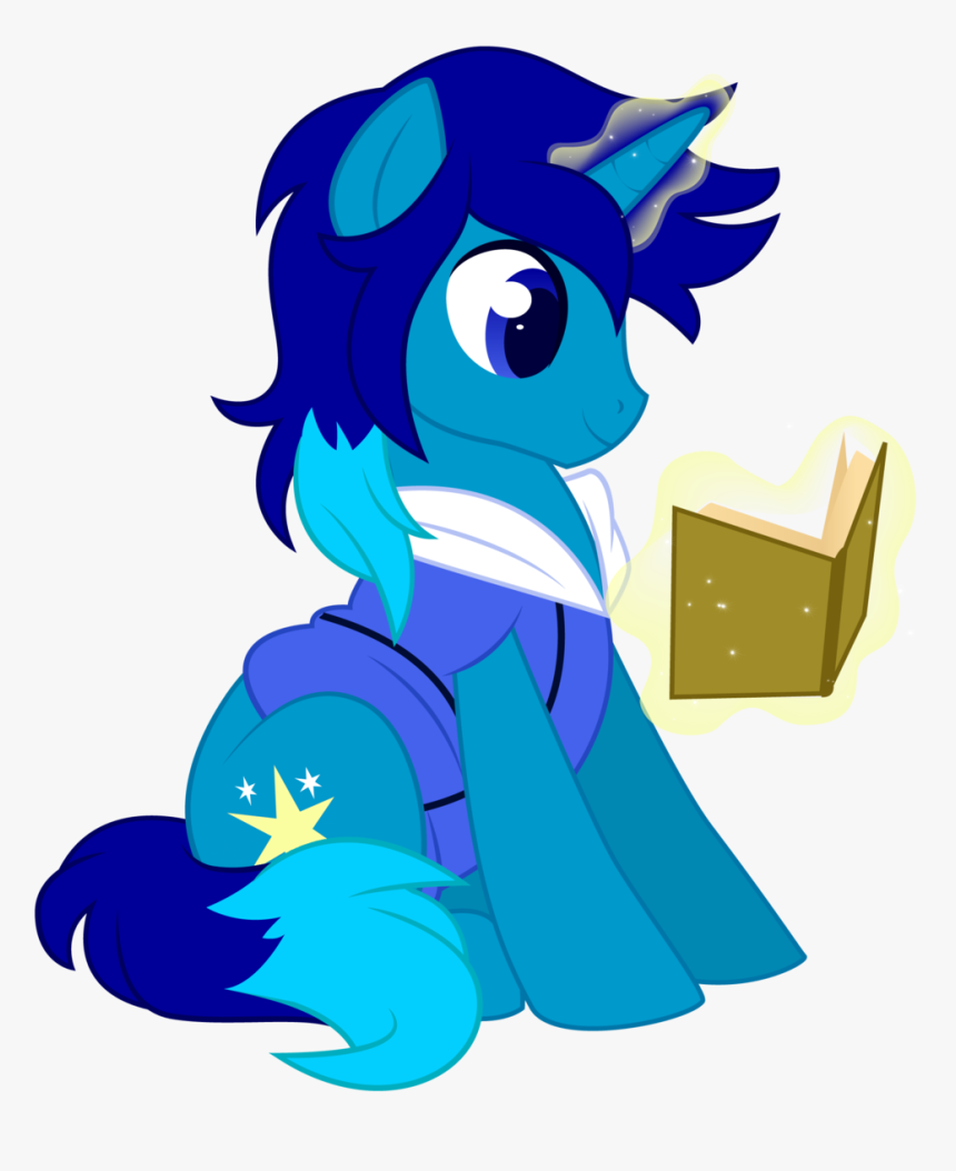 Xnightmelody, Blue, Book, Commission, Magic, Male - My Little Pony Oc Unicorn, HD Png Download, Free Download