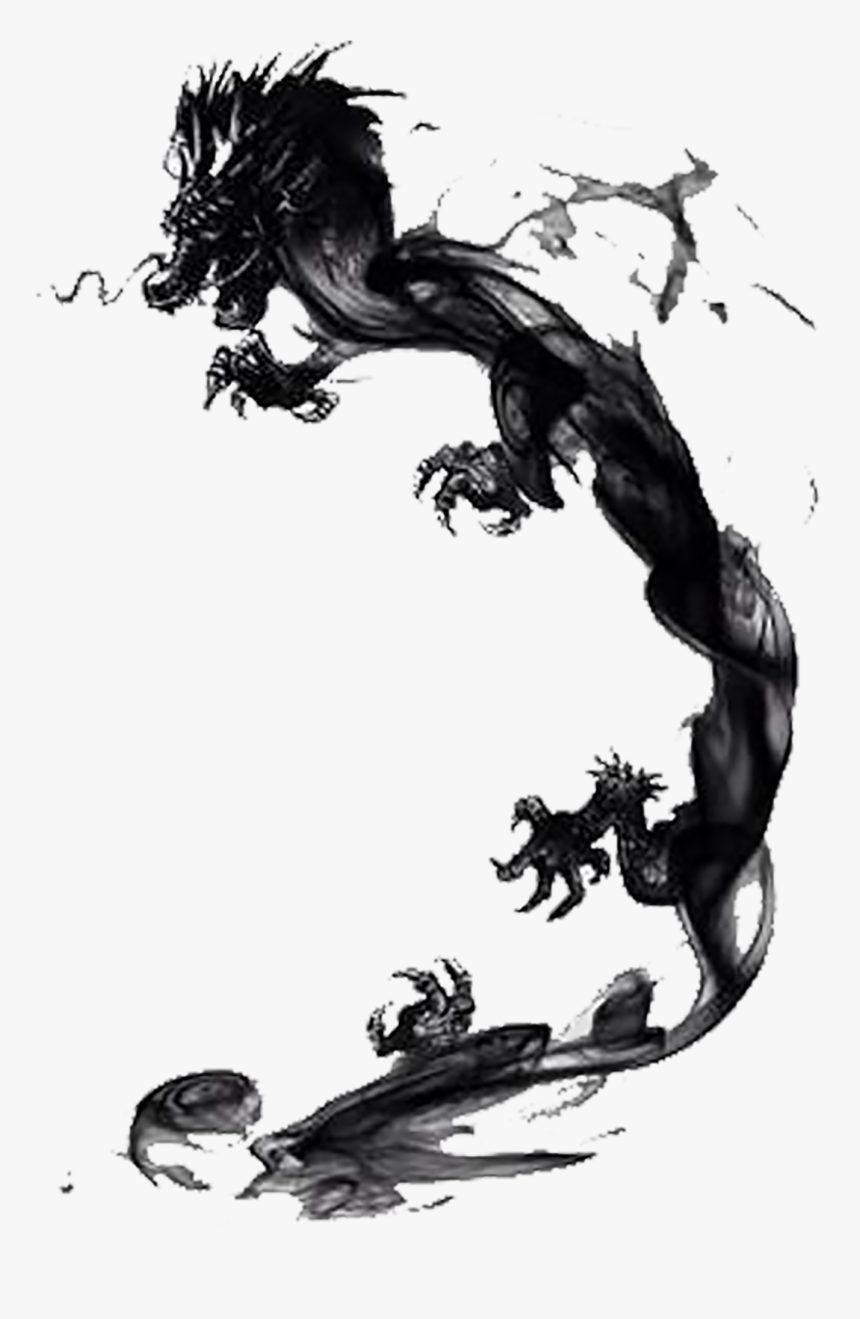 Drawing Chinese Ink - Chinese Dragon Ink Drawing, HD Png Download, Free Download