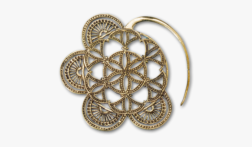 Brass Flower Of Life Earring Hanger, HD Png Download, Free Download