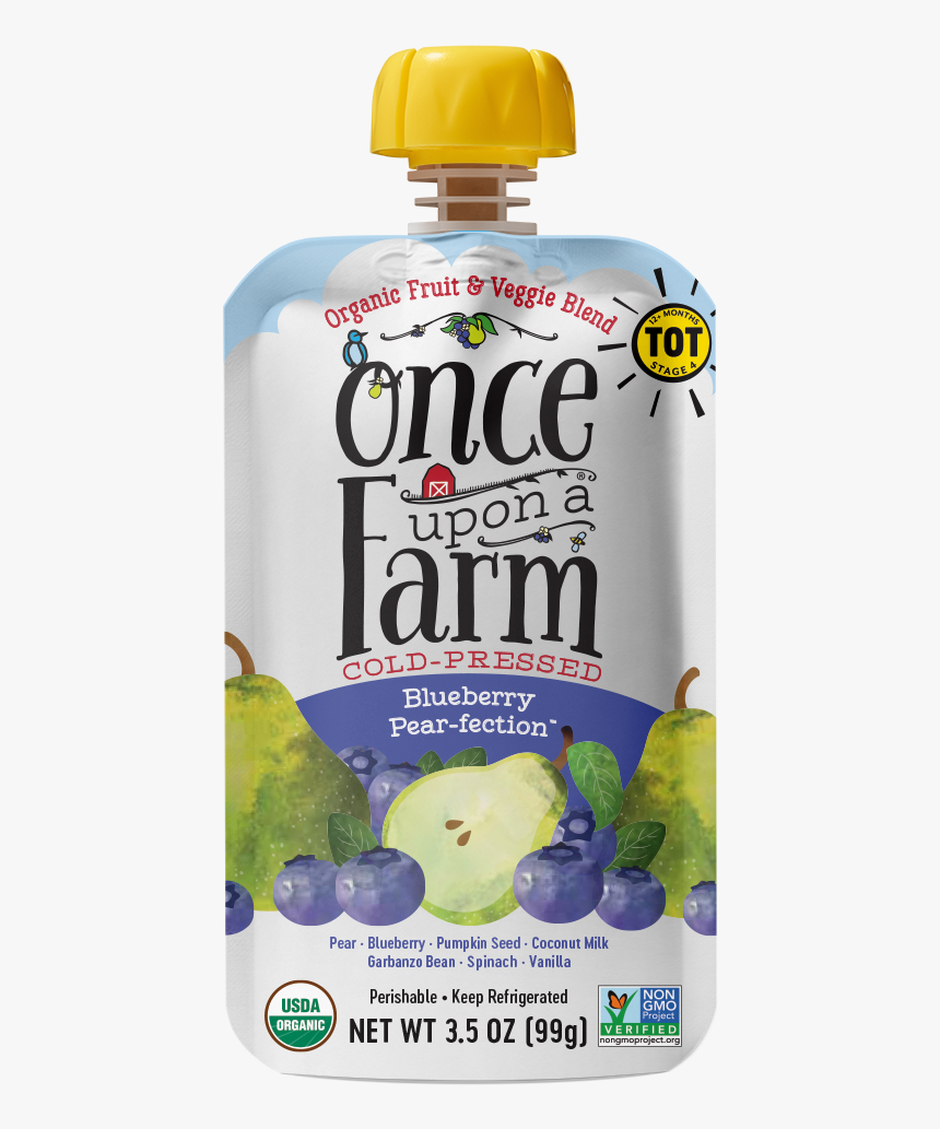 Blueberry Pear-fection Pouch - Once Upon A Farm Baby, HD Png Download ...