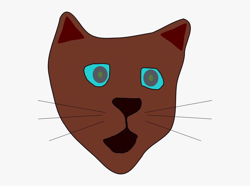 Black Head of a Cat on a White Background. Illustration. Cute Icon. Animal Silho