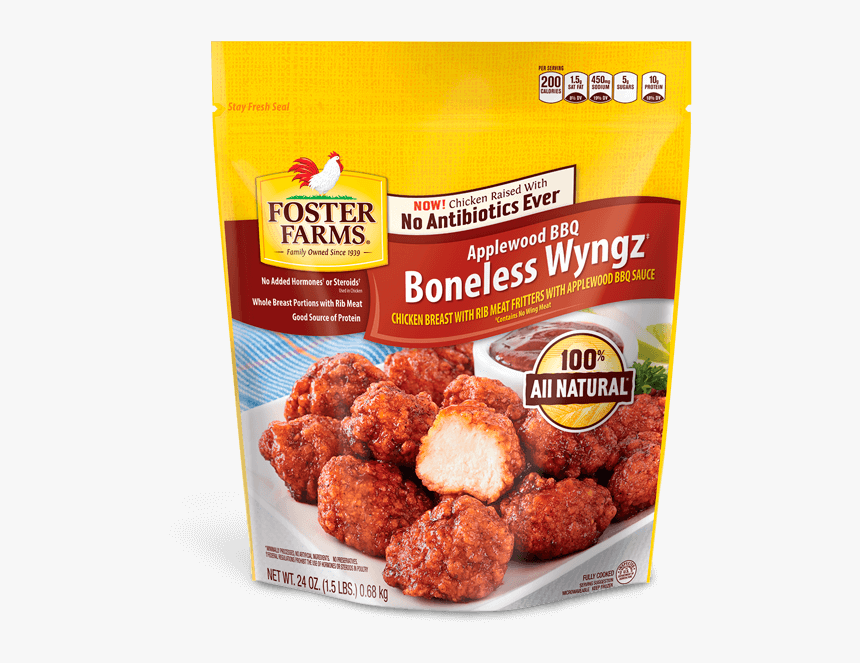 Applewood Bbq Boneless Wyngz - Foster Farms Boneless Wings, HD Png Download, Free Download