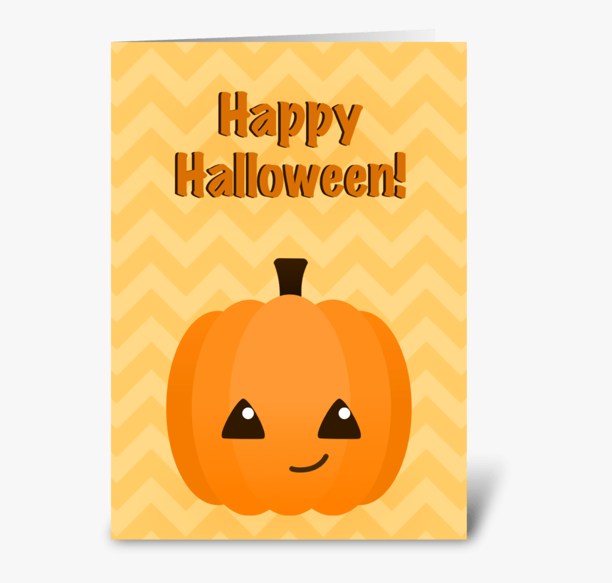 Cute Kawaii Jack O"lantern Greeting Card - Jack-o'-lantern, HD Png Download, Free Download