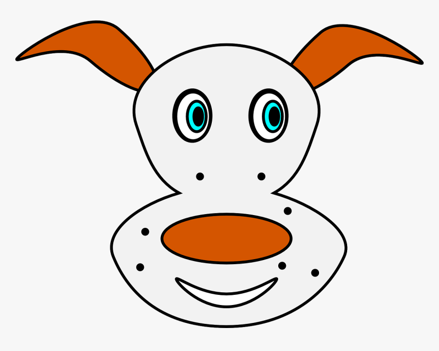 Dog, Spotty, Freckles, Happy, Cartoon, Face, Head, - Hinh Con Cho Hoat Hinh, HD Png Download, Free Download