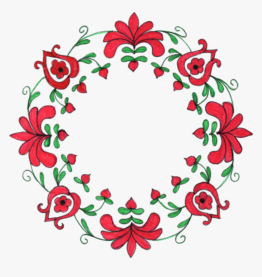 Circle Of Flowers Drawing, HD Png Download - kindpng