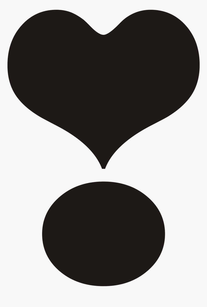 Exclamation Point With Black Heart , Png Download - Heart, Transparent Png, Free Download