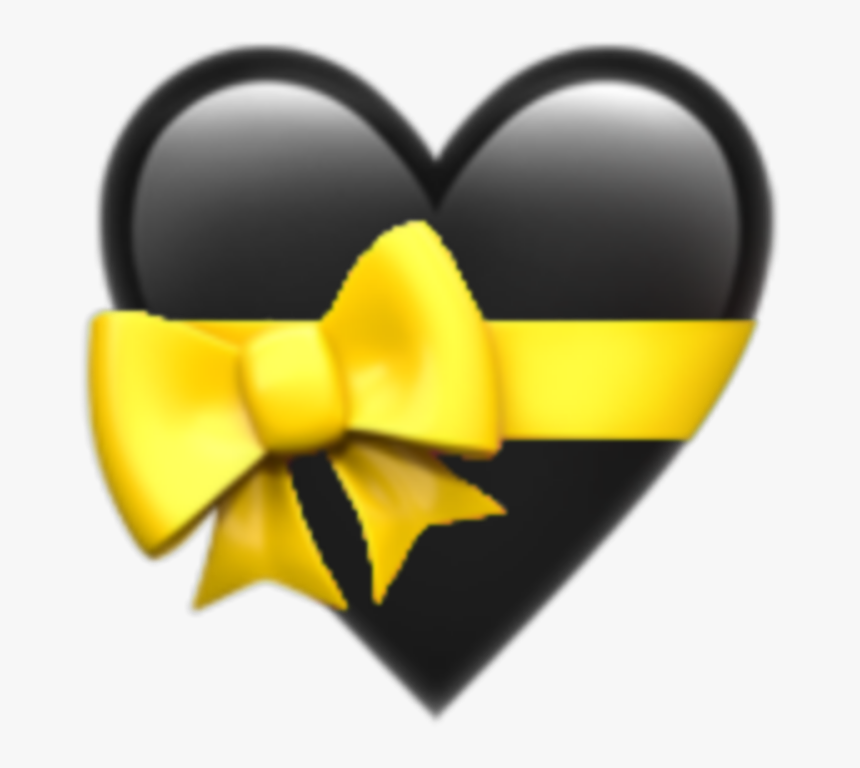 #emoji #heart #black #ribbon #aesthetic #mine #freetoedit - Iphone Heart Emojis Transparent, HD Png Download, Free Download