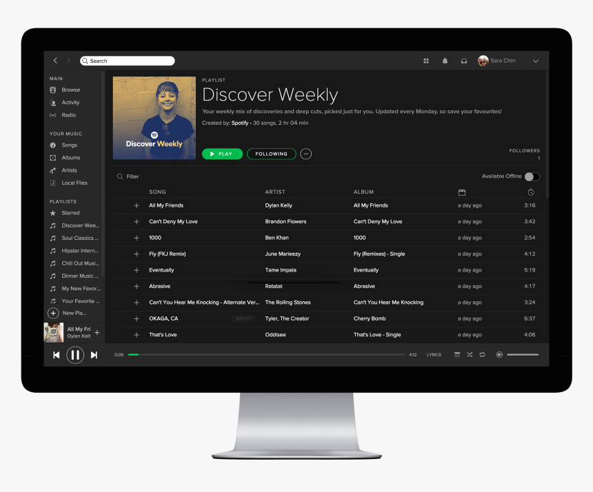 Spotify Computer Screen , Png Download - Spotify Foobar2000, Transparent Png, Free Download