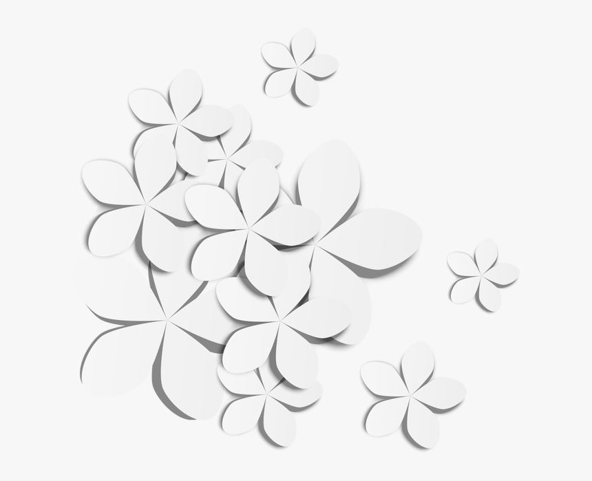 Transparent Paper Flowers Png - White Flowers Vector Png, Png Download, Free Download