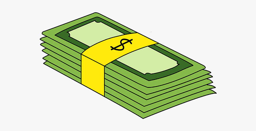 How To Draw Stack Of Money - Stack Of Money Drawing Easy, HD Png Download, Free Download