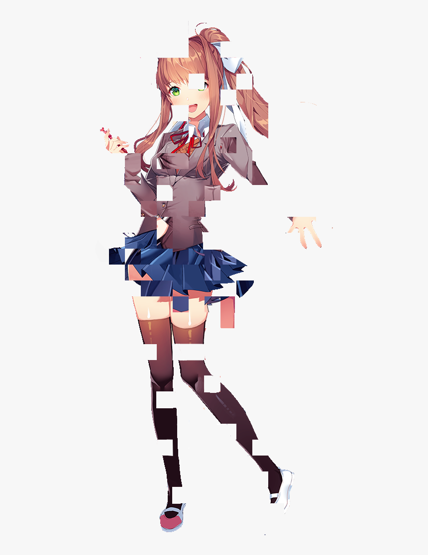 Clip Art Monika Glitch - Doki Doki Literature Club Glitch, HD Png Download, Free Download