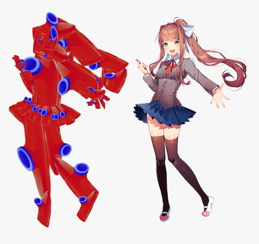 Funim Bored So I Made Monika Out Of Kazoos - Doki Doki Literature Club Yuri Render, HD Png Download, Free Download