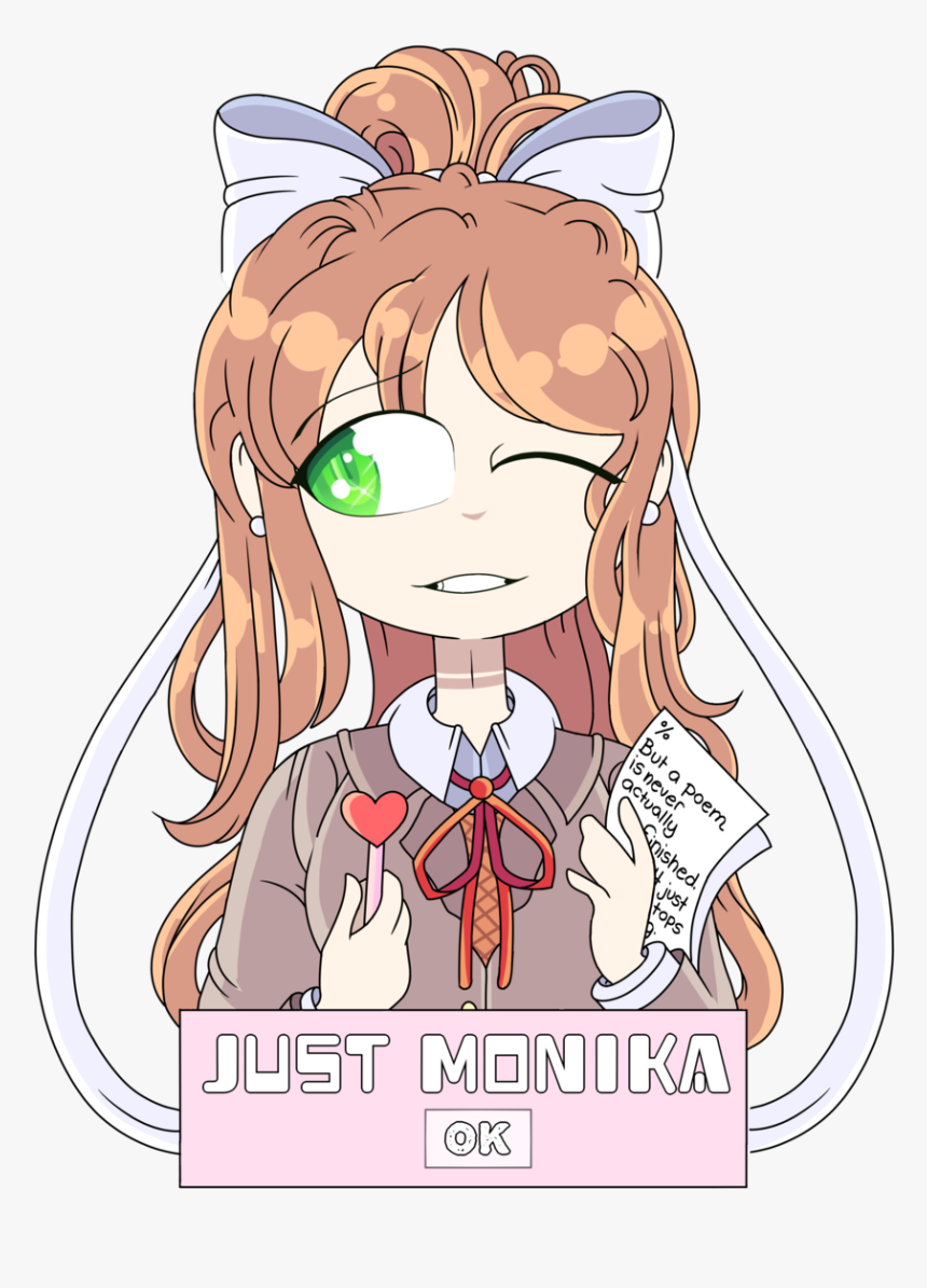 Ddlc Monika Sticker - Cartoon, HD Png Download, Free Download