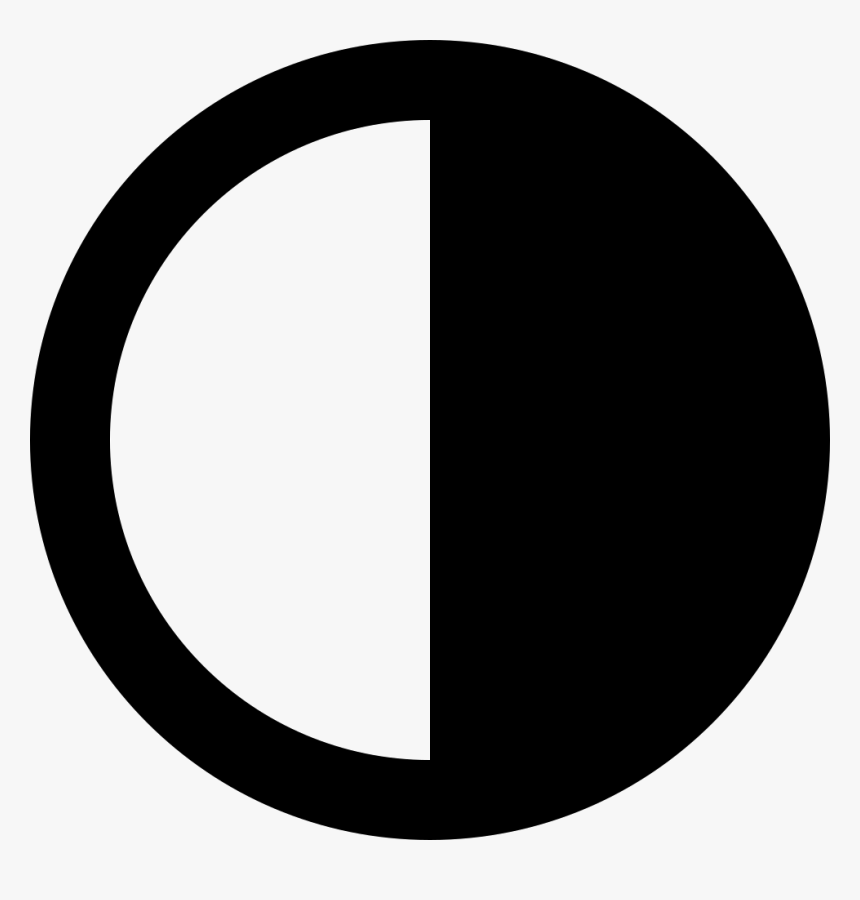 Half-filled Circle - Contrast Icon, HD Png Download, Free Download