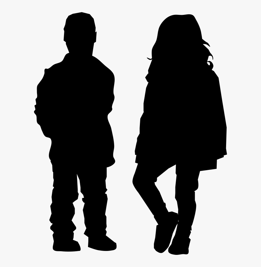 Standing,human Behavior,silhouette - Couple Holding Hands Silhouette Png, Transparent Png, Free Download