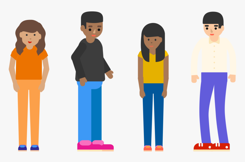 4 People Standing Clipart , Png Download - Group Of 4 People Clipart, Transparent Png, Free Download
