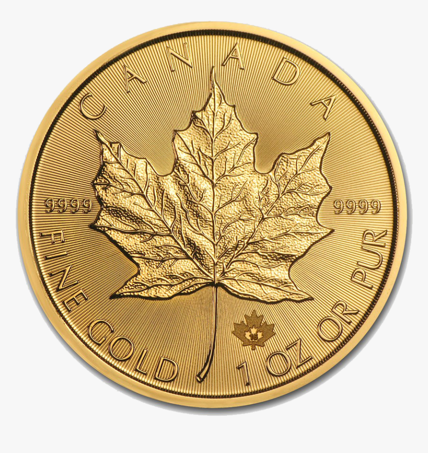 Free Falling Gold Coins Png - 2019 1 Oz Gold Maple Leaf, Transparent Png, Free Download