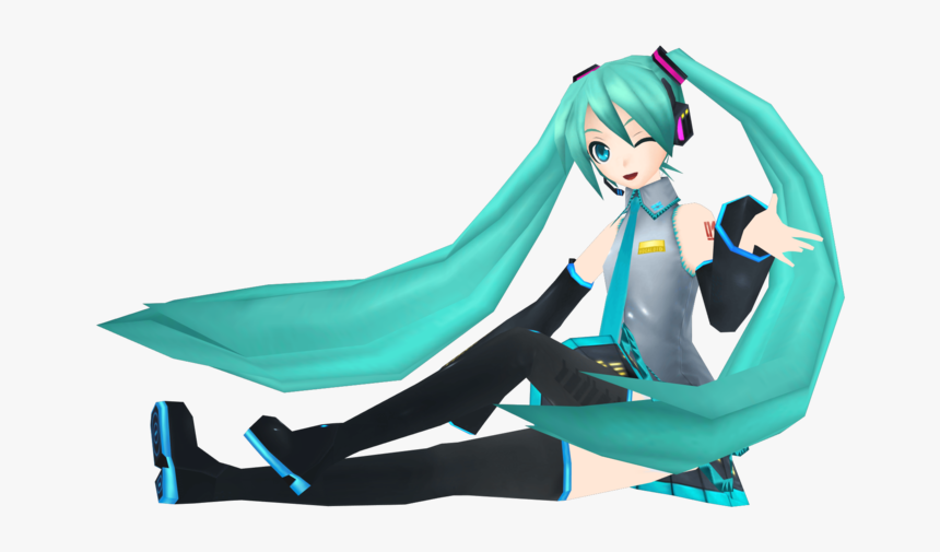 Extend Mik - Hatsune Miku Sitting Transparent, HD Png Download, Free Download