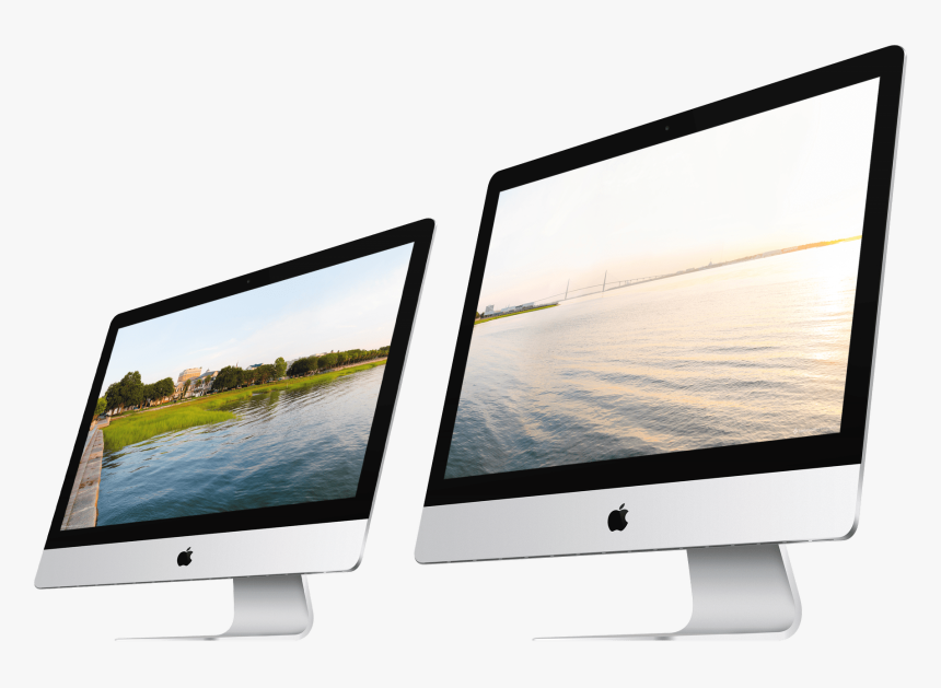 Apple Responsive Png - Two Imac Mockup, Transparent Png, Free Download