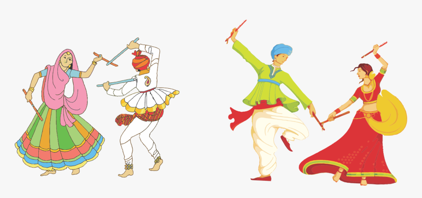 Navratri Clipart Vector - Navratri Paintings Of Festivals, HD Png Download, Free Download