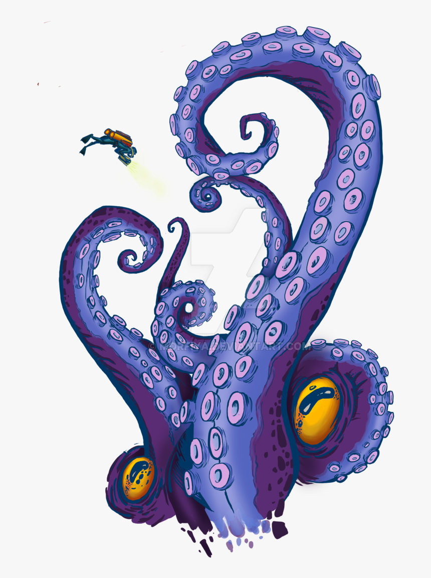 Tentacle Clipart Purple Octopus Tentacle Art, HD Png Download kindpng