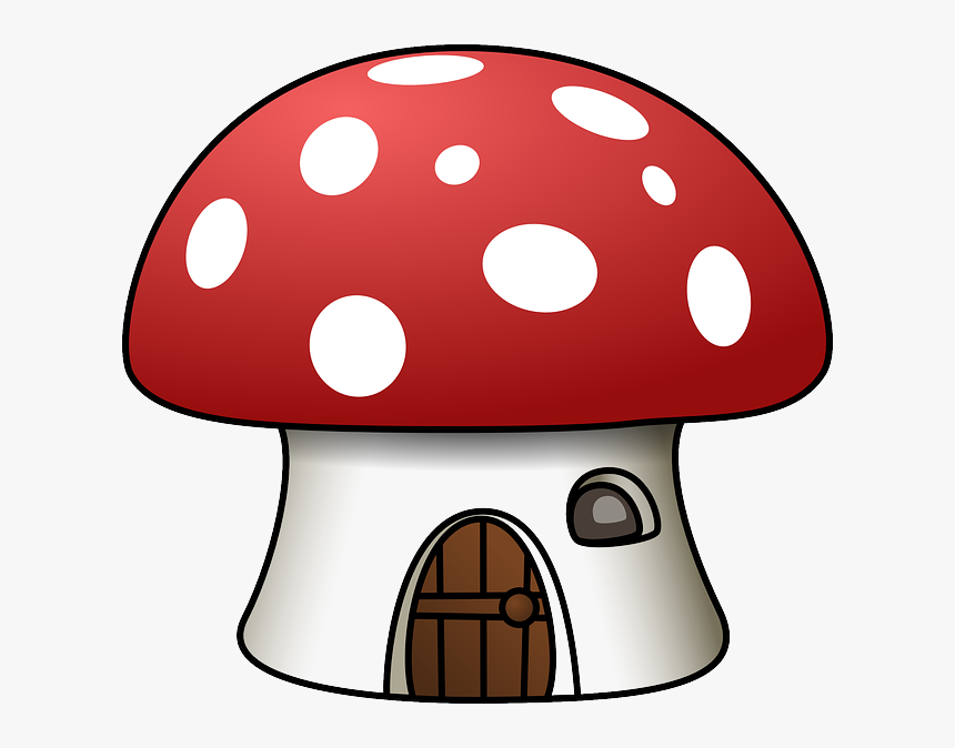 House, Mushroom, Red, White, Shape - Mushroom Clipart, HD Png Download, Free Download