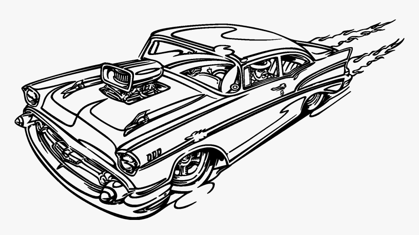 Old Classic Cars Silhouette - Desenhos Em Preto E Branco De Hot Rod, HD Png Download, Free Download