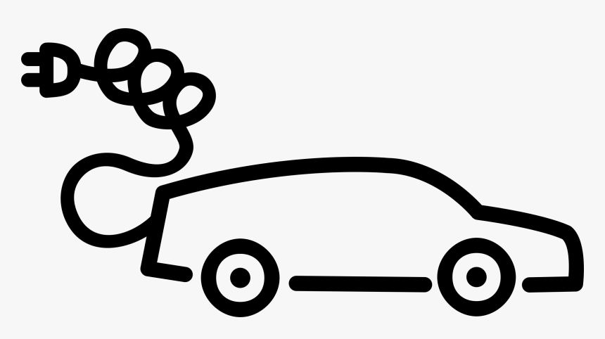 Free Car Silhouette Lineart - Clip Art Electric Car, HD Png Download, Free Download