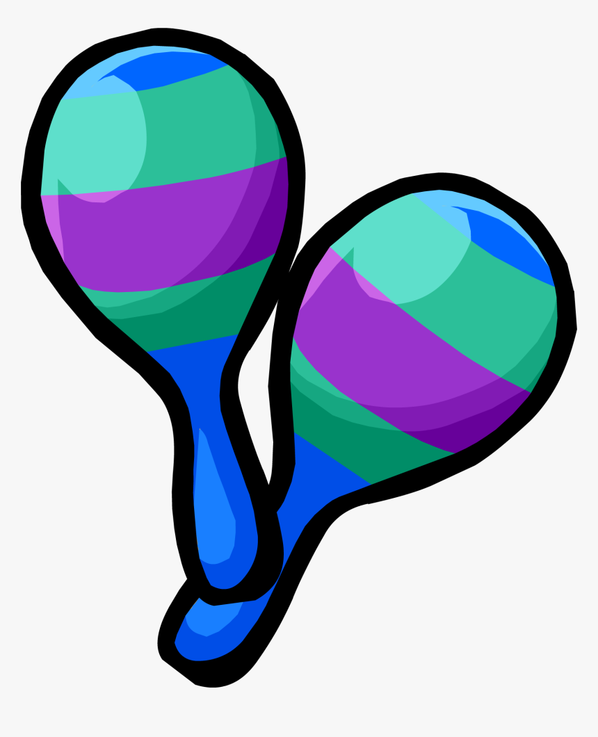 Green And Blue Maracas - Club Penguin Maracas, HD Png Download, Free Download