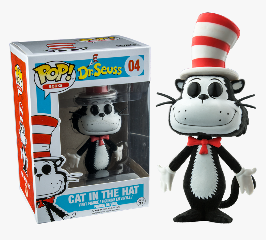 Cat In The Hat Flocked Us Exclusive Pop Vinyl Figure - Cat In The Hat Pop, HD Png Download, Free Download