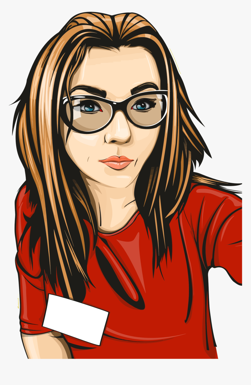 Wearing Glasses Png - Cartoon Girl With Eyeglasses, Transparent Png, Free Download