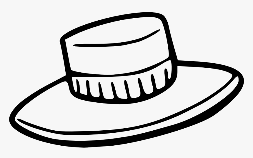 Hat Line Drawing At Getdrawings - Sun Hat Clipart Black And White, HD Png Download, Free Download