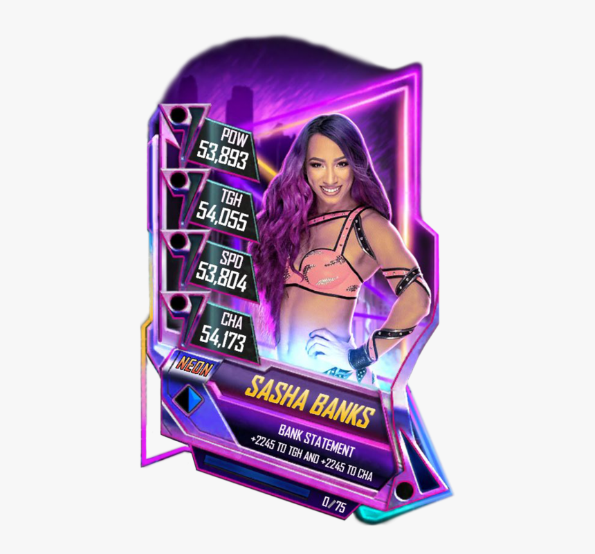 Sashabanks S5 23 Neon - Wwe Supercard Neon Cards, HD Png Download, Free Download