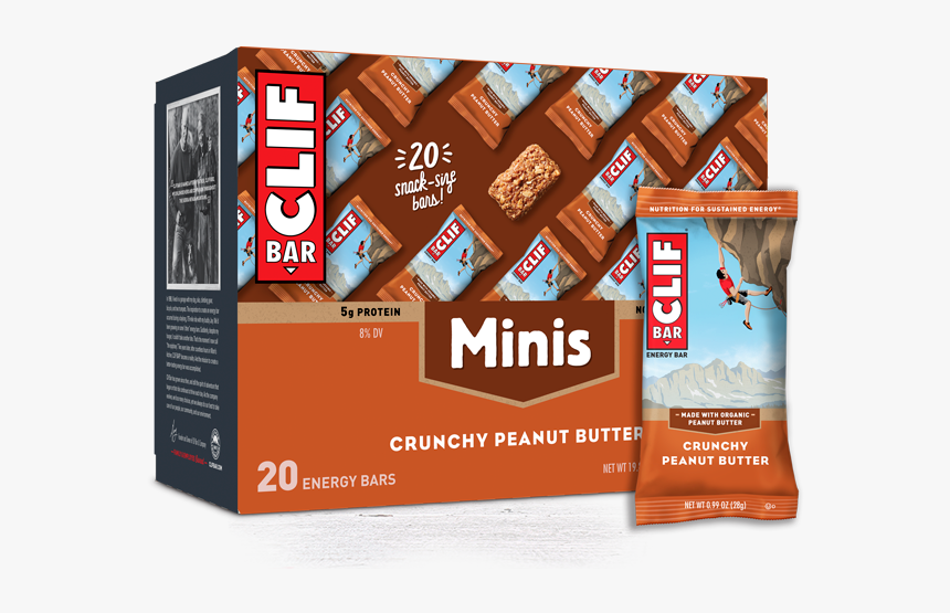 Crunchy Peanut Butter Minis Packaging - Mini Clif Bars, HD Png Download, Free Download