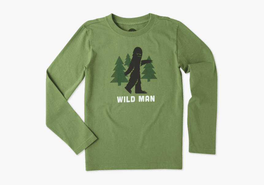 Boys Wild Man Bigfoot Long Sleeve Tee - Long-sleeved T-shirt, HD Png Download, Free Download