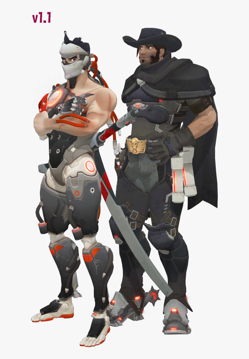Mccree Png - Reaper Mccree And Genji Blackwatch, Transparent Png, Free Download