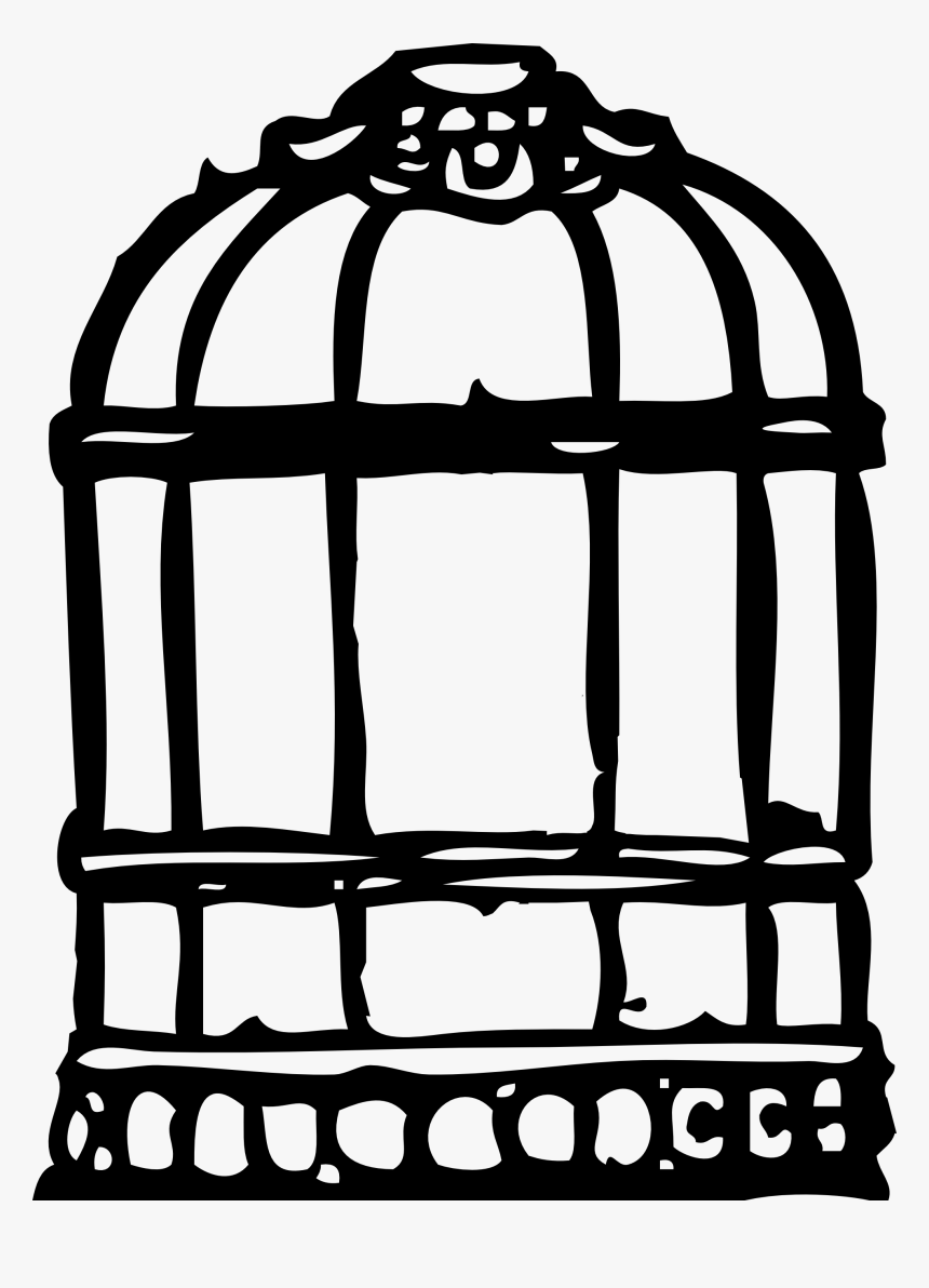 Cage Outline Clip Arts - Bird Cage Cartoon Png, Transparent Png, Free Download