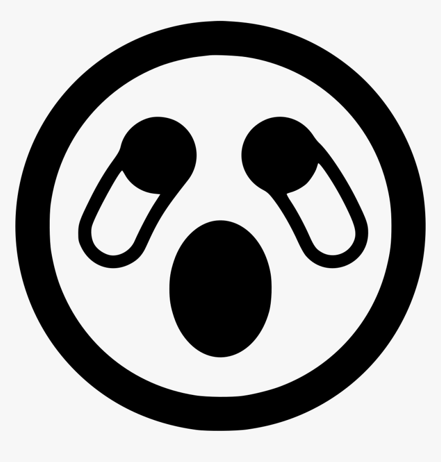 Crying - Shocked Emoji Black And White, HD Png Download, Free Download