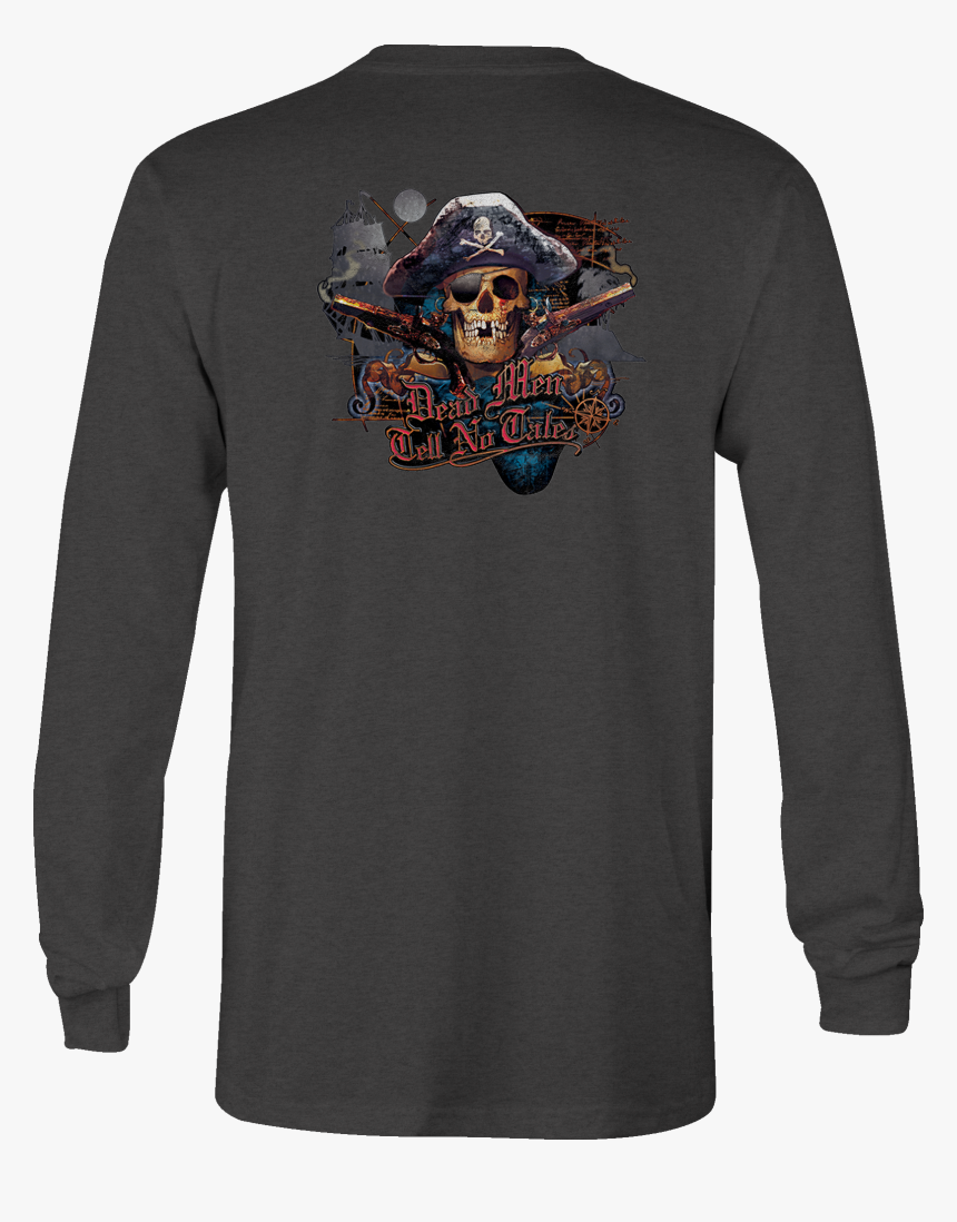 Long Sleeve Tshirt Dead Men Tell No Tales Pirate Eyepatch - T-shirt, HD Png Download, Free Download